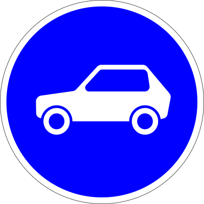 Дорожный знак 4.4 Движение легковых автомобилей