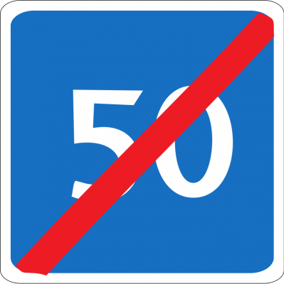 Дорожный знак 5.18.2 Конец действия знака «Рекомендуемая скорость»